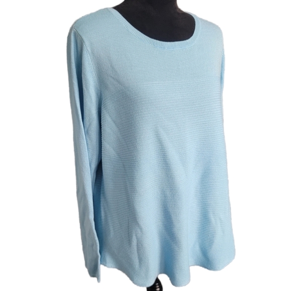 Croft & Barrow Baby Blue Ribbed Sweater Size XL - Picture 5 of 8